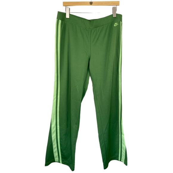 Y2K Nike Green Knit Side Stripe Track Pants NWT - Women's Size XL - Picture 1 of 5